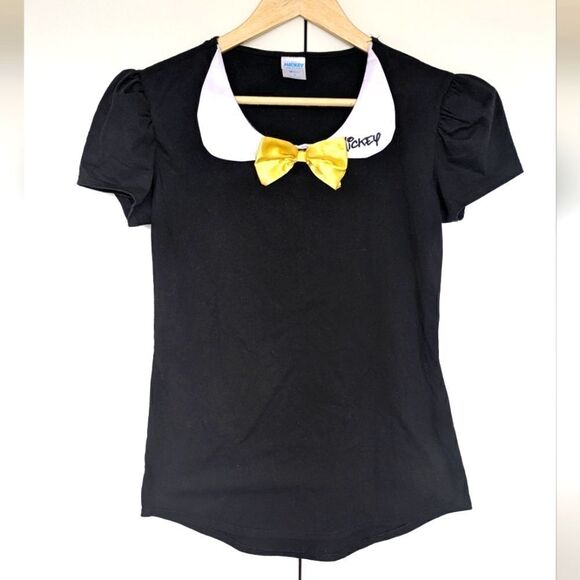 Disney Tops - 3/$30 Disney Mickey and Friends Petrr Pan Collar Puff Sleeve Tee with Yellow Bow